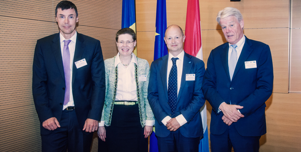 From left to right: Steve Breier, Chamber of Commerce, H.E. Maria Christina Lundqvist, Ambassador of Sweden to Luxembourg, Andreas Rentner, Trade Comissionel Benelux – Business Sweden, Claes-JohanGeijer, Honorary Consul of Sweden to Luxembourg