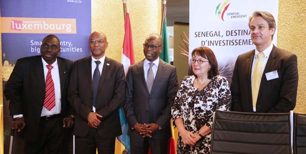 Session d’ouverture de la première mission économique luxembourgeoise au Senegal à Dakar. De g. à dr. : Mamour Ousmane BA, Coordonnateur général du PIC III ; Mountaga SY, Directeur général de l’Agence de Promotion des Investissements (APIX) ;