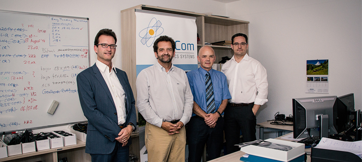 Carlo Thelen, directeur général de la Chambre de Commerce; Paul Lenert, CEO Claude Lenert, fondateur de SkyCom et Patrick Ernzer, directeur Communication et Médias.