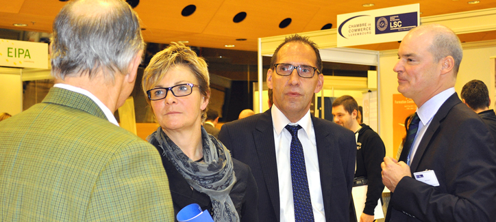 (de gauche à droite) Martine Hansen, Ministre de l’Enseignement supérieur et de la Recherche, Jerry Lenert, représentant du Ministère de l’Enseignement supérieur et de la Recherche et Jean Junck, membre du comité exécutif de la LSC.