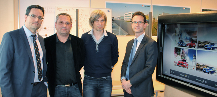 (De g. à dr.) Patrick Ernzer, directeur Communication et Médias, Chambre de Commerce; Fabrice Schmitt, Sales Manager; Olivier Raulot, Executive Director; Carlo Thelen, directeur général de la Chambre de Commerce.
iNUI étudie, imagine et implémente